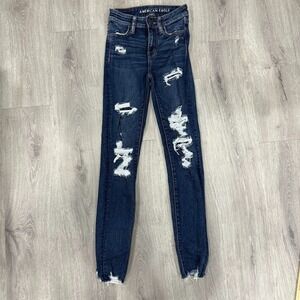 American Eagle Women's Jeans 00 Hi-Rise Jegging Dark Wash Next Level Stretch